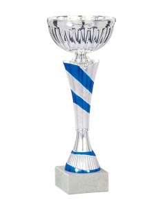 Coupe Économique Métal - 22 cm - Argent / Bleu - Réf FSP-1592