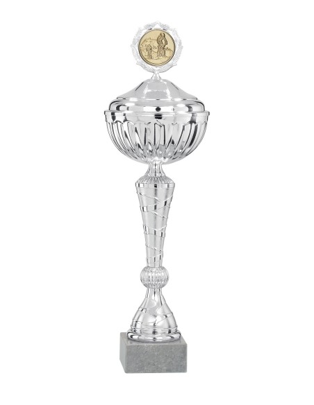 Coupe Économique Métal avec couvercle - 35 cm - Tout Argent - Réf FSP-1721WS08C
