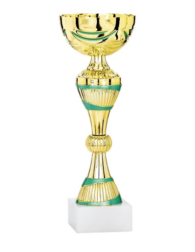 Coupe Économique Métal - 25 cm - Or et Vert - Réf FSP-1762