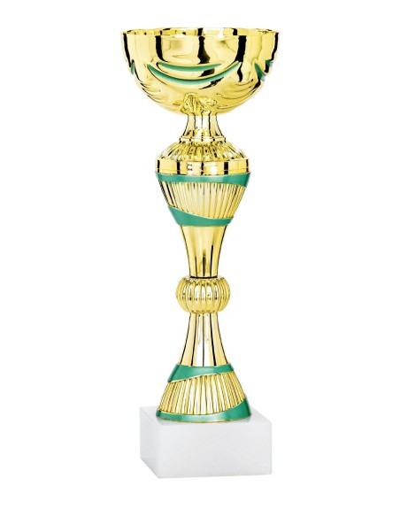 Coupe Économique Métal - 28 cm - Or et Vert - Réf FSP-1763