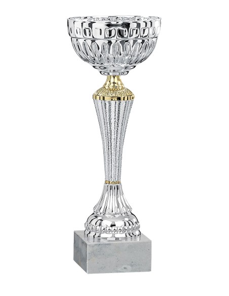Coupe Économique Métal - 20 cm - Argent / Or - Réf FSP-1821