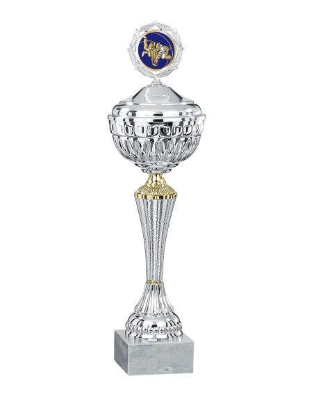 Coupe Économique Métal avec couvercle - 30 cm - Argent / Or - Réf FSP-1821WS07C