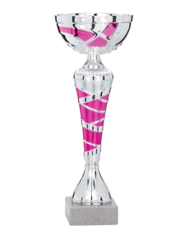 Coupe Économique Métal - 23 cm - Argent / Rose - Réf FSP-2071