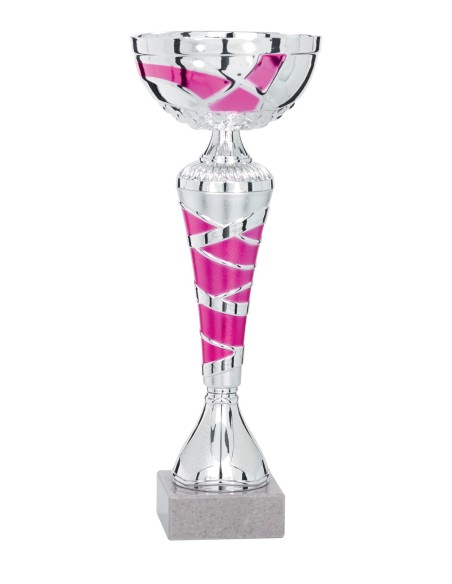 Coupe Économique Métal - 25 cm - Argent / Rose - Réf FSP-2072