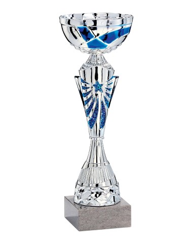 Coupe Économique Métal - 28 cm - Argent / Bleu - Réf FSP-2172