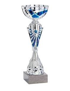 Coupe Économique Métal - 32 cm - Argent / Bleu - Réf FSP-2173