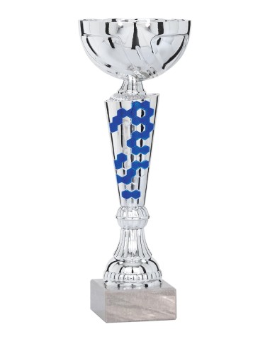 Coupe Économique Métal - 25 cm - Argent / Bleu - Réf FSP-2241
