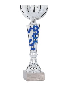 Coupe Économique Métal - 31 cm - Argent / Bleu - Réf FSP-2243