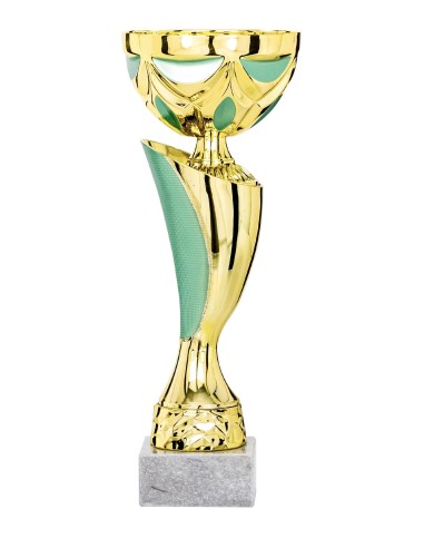 Coupe Économique Métal - 24 cm - Or / Vert - Réf FSP-2301