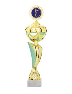 Coupe Économique Métal avec couvercle - 41 cm - Or / Vert - Réf FSP-2303WG12C