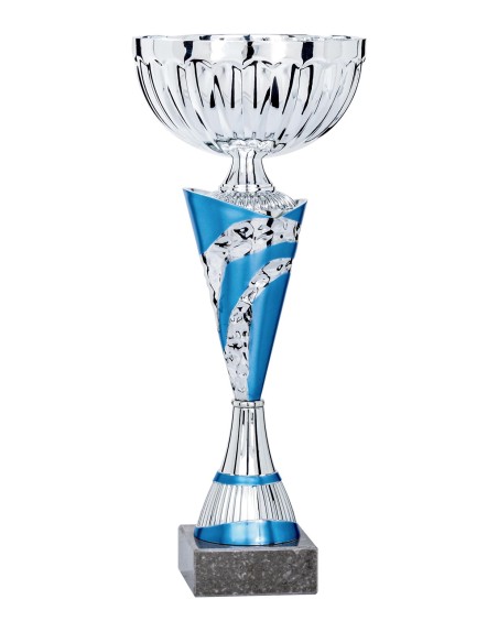 Coupe Économique Métal - 26 cm - Argent / Bleu - Réf FSP-2401