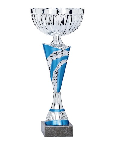 Coupe Économique Métal - 34 cm - Argent / Bleu - Réf FSP-2403