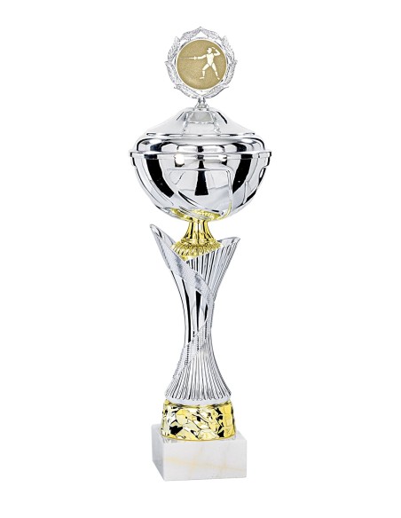 Coupe Économique Métal avec couvercle - 43 cm - Or / Argent Mat - Réf FSP-2453WS14C