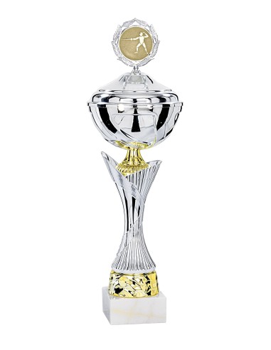 Coupe Économique Métal avec couvercle - 49 cm - Or / Argent Mat - Réf FSP-2454WS16C