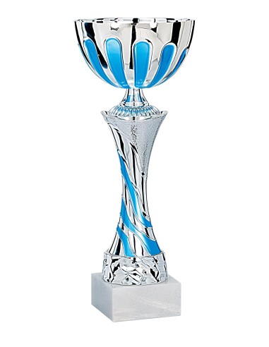 Coupe Économique Métal - 30 cm - Argent / Bleu - Réf FSP-2512