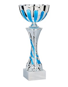 Coupe Économique Métal - 40 cm - Argent / Bleu - Réf FSP-2514