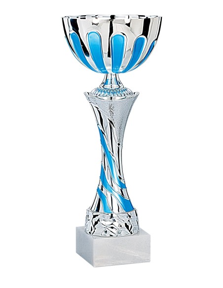 Coupe Économique Métal - 40 cm - Argent / Bleu - Réf FSP-2514