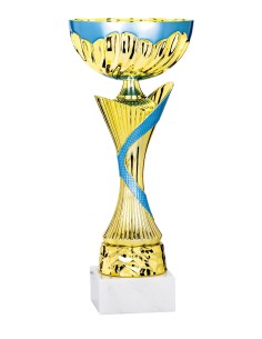 Coupe Économique Métal - 26 cm - Or / Bleu - Réf FSP-2541