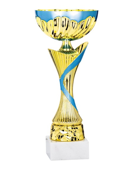 Coupe Économique Métal - 26 cm - Or / Bleu - Réf FSP-2541