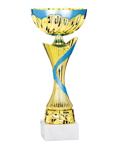 Coupe Économique Métal - 32 cm - Or / Bleu - Réf FSP-2543