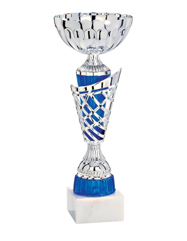 Coupe Économique Métal - 34 cm - Argent / Bleu - Réf FSP-2643