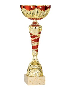 Coupe Économique Métal - 31 cm - Or / Rouge - Réf FSP-2754