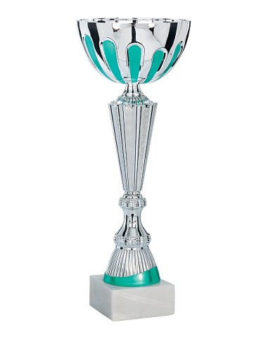 Coupe Économique Métal - 30 cm - Argent / Vert pastel - Réf FSP-2951