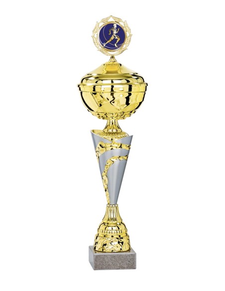 Coupe Économique Métal avec couvercle - 39 cm - Or / Argent Mat - Réf FSP-3072WG12C