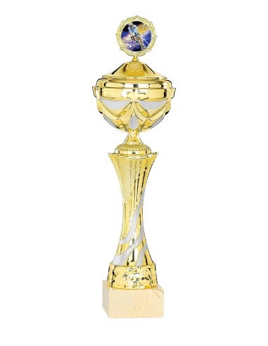 Coupe Économique Métal avec couvercle - 39 cm - Or / Argent Mat - Réf FSP-3082WG10C