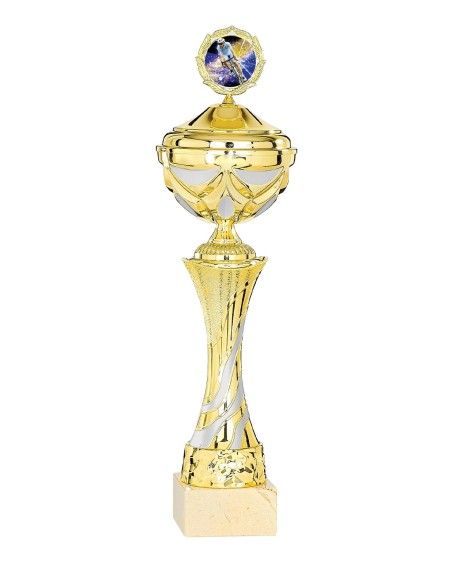 Coupe Économique Métal avec couvercle - 45 cm - Or / Argent Mat - Réf FSP-3084WG14C