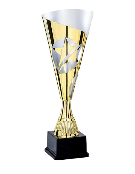 Coupe Économique Métal - 48 cm - Argent & Bleu / Blanc / Rouge - Réf FSP-3173