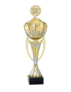 Coupe Économique Métal avec couvercle - 46 cm - Or / Argent Mat - Réf FSP-3203WG14C