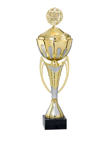 Coupe Économique Métal avec couvercle - 46 cm - Or / Argent Mat - Réf FSP-3203WG14C
