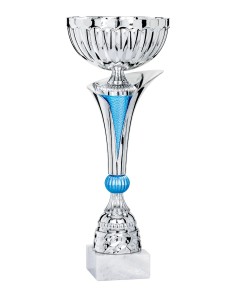 Coupe Économique Métal - 36 cm - Argent / Bleu - Réf FSP-3274