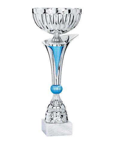 Coupe Économique Métal - 36 cm - Argent / Bleu - Réf FSP-3274