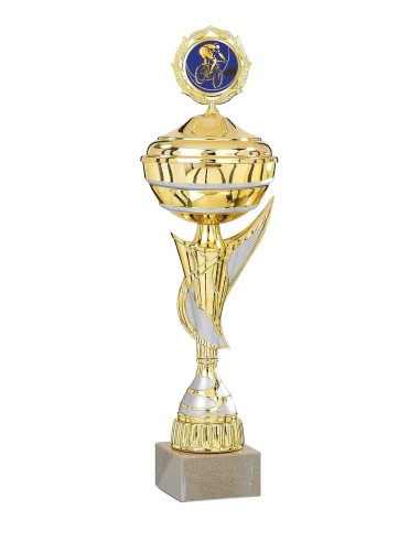 Coupe Économique Métal avec couvercle - 36 cm - Or / Argent Mat - Réf FSP-3461WG10C