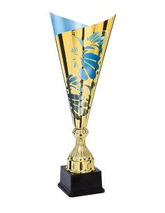 Coupe Laser Métal - 49 cm - Or avec intérieur Bleu - Réf FSP-3883