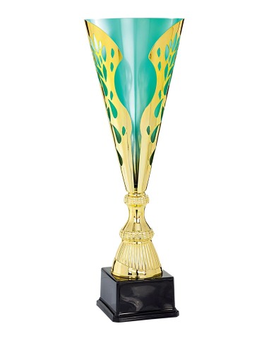 Coupe Laser Métal - 44 cm - Or avec intérieur vert pastel - Réf FSP-3962