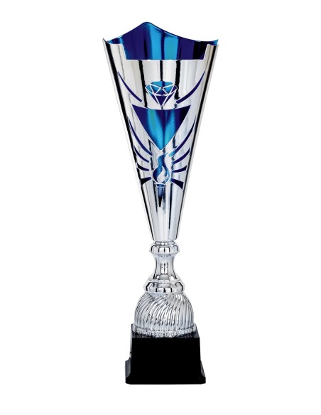 Coupe Laser Métal - 44 cm - Argent avec intérieur Bleu - Réf FSP-4021