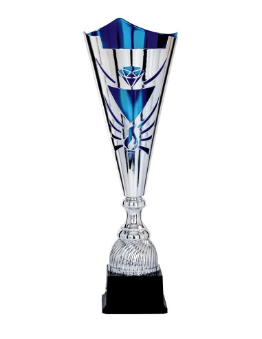 Coupe Laser Métal - 49 cm - Argent avec intérieur Bleu - Réf FSP-4023