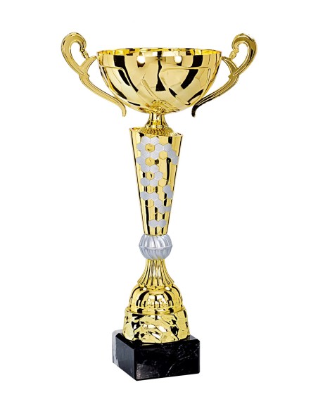 Coupe Premium Métal - 36 cm - Or / Argent Mat - Réf FSP-4182