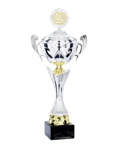 Coupe Premium Métal avec couvercle - 40 cm - Argent / Or - Réf FSP-4251WS10C