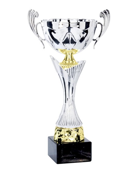 Coupe Premium Métal - 34 cm - Argent / Or - Réf FSP-4252