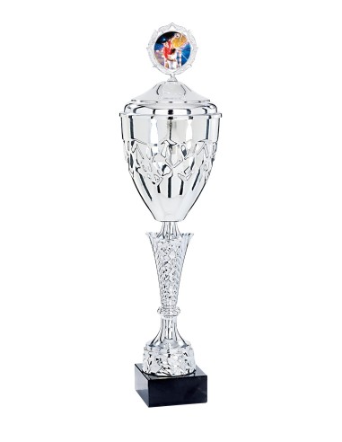 Coupe Premium Métal avec couvercle - 47 cm - Argent - Réf FSP-4322WS12C