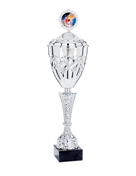Coupe Premium Métal avec couvercle - 58 cm - Argent - Réf FSP-4324WS16C