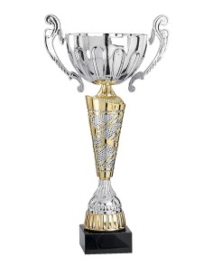 Coupe Premium Métal - 31 cm - Or / Argent - Réf FSP-4551