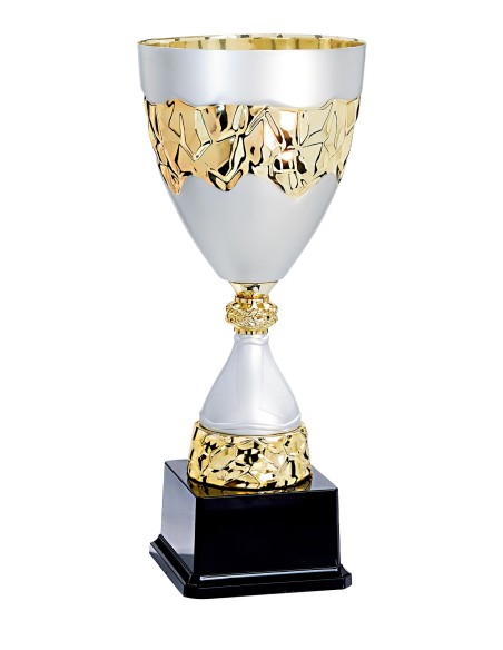 Coupe Premium Métal - 25 cm - Or / Argent Mat - Réf FSP-4561