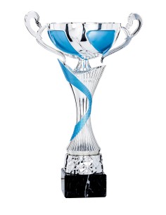 Coupe Classique Métal - 35 cm - Argent / Bleu - Réf FSP-4602