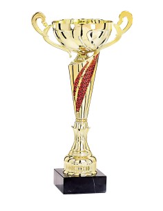 Coupe Classique Métal - 32 cm - Or / Rouge - Réf FSP-4641