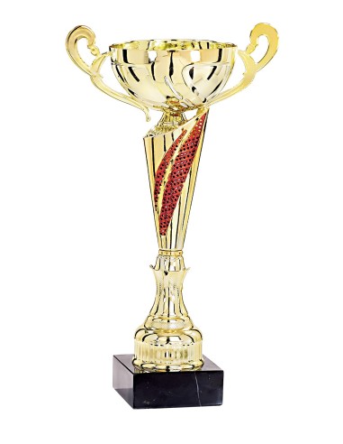 Coupe Classique Métal - 39 cm - Or / Rouge - Réf FSP-4643